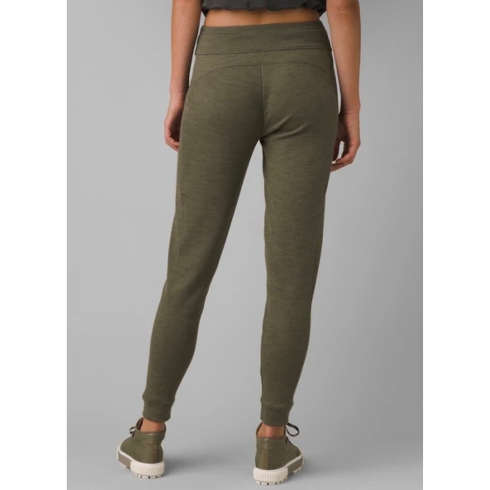 PrAna Sunrise Jogger Pants Rye Green Womens XS Textured Knit Drawstring 1963871 - Picture 2 of 11